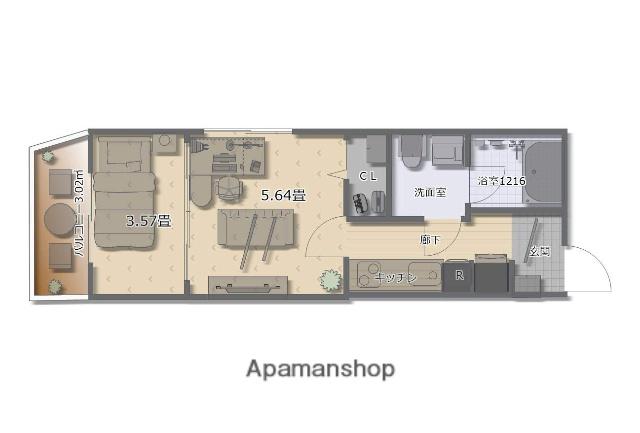 SOKO PARCO(1LDK/4階)の間取り写真