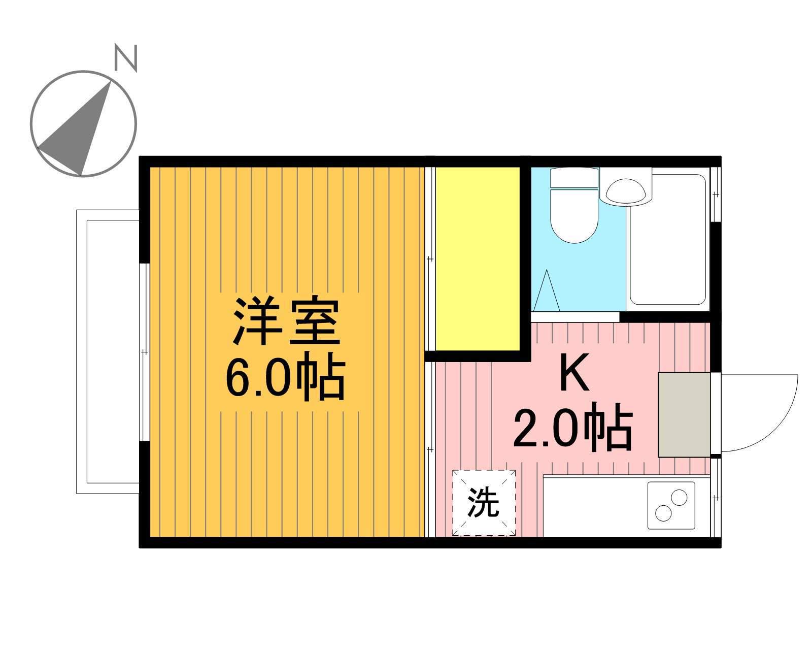 エスポワール武蔵野(1K/1階)の間取り写真