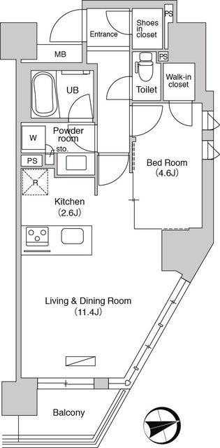 エミリブ石神井公園(1LDK/11階)の間取り写真