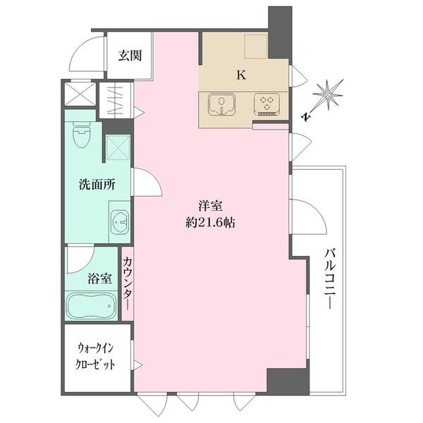 グレンパーク神楽坂(ワンルーム/3階)の間取り写真