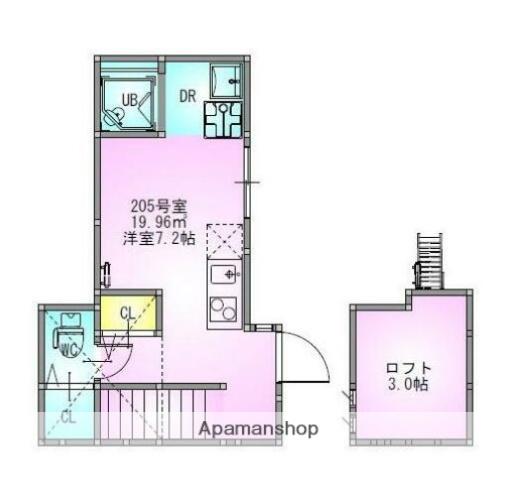 VILLEST 上石神井(ワンルーム/2階)の間取り写真