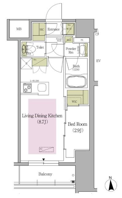 アーバネックス早稲田テラス(1LDK/4階)の間取り写真