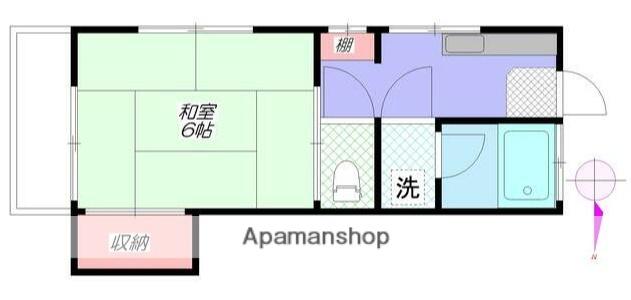 ハイツ西の原(1K/1階)の間取り写真