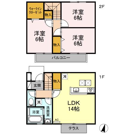 アビタ　東南西　館(3LDK)の間取り写真