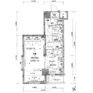 パレステュディオ新宿パークサイド(1K/5階)の間取り写真