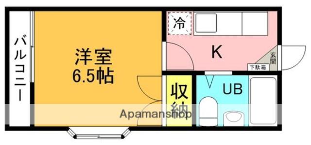 ハウス山澤(1K/1階)の間取り写真