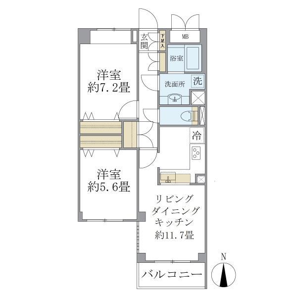 KDXレジデンス杉並方南町(2LDK/3階)の間取り写真