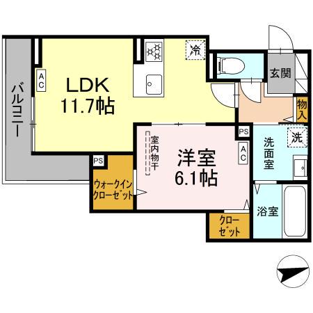 セレスティア祖師谷(1LDK/3階)の間取り写真