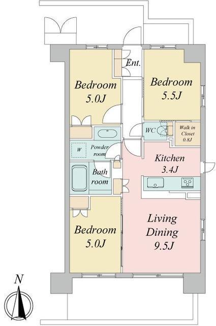トラープランド蒼麗館(3LDK/1階)の間取り写真