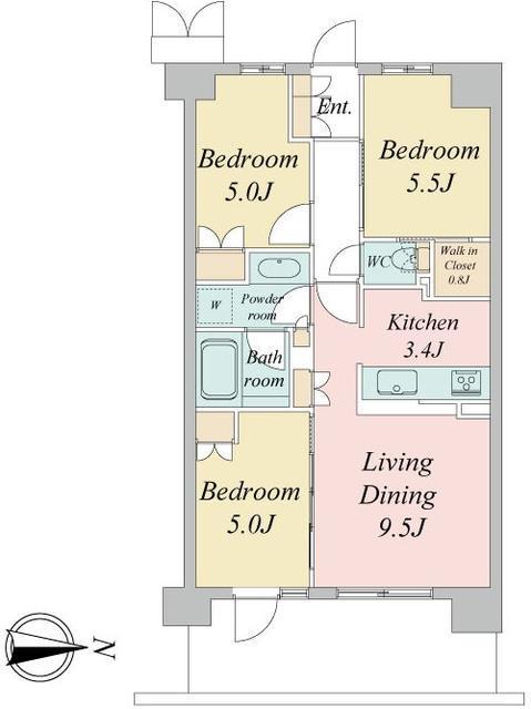 トラープランド蒼麗館(3LDK/1階)の間取り写真