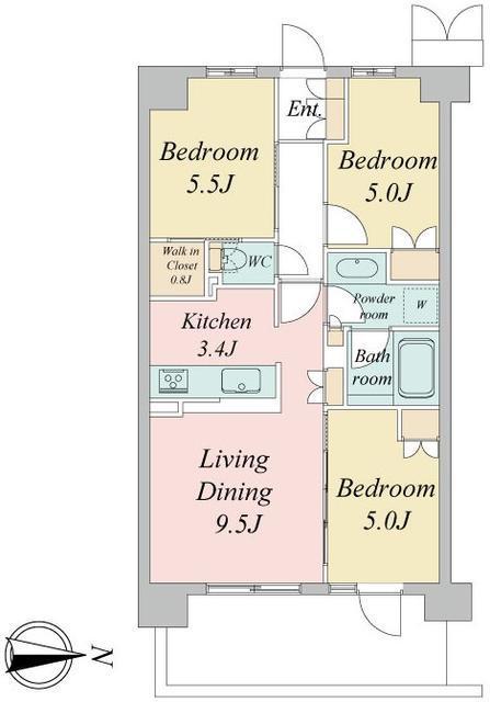 トラープランド蒼麗館(3LDK/3階)の間取り写真