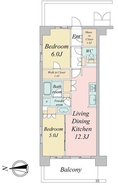 トラープランド蒼麗館(2LDK/4階)の間取り写真