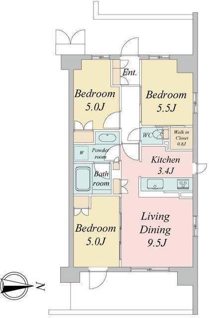 トラープランド蒼麗館(3LDK/7階)の間取り写真