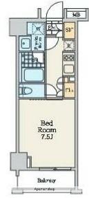 クレストコート中野富士見町(1K/4階)の間取り写真