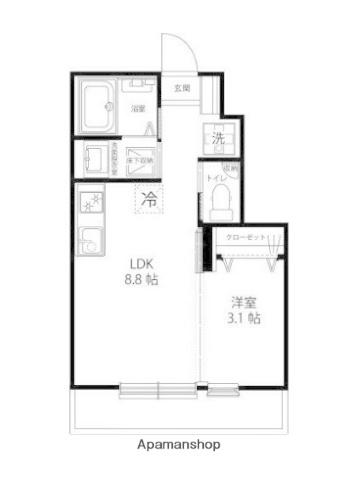 CASA SIMPATIA 小金井(1LDK/1階)の間取り写真