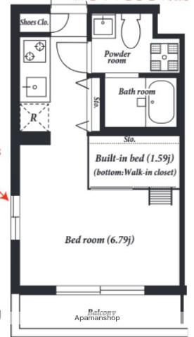 GRACES東中野(1K/2階)の間取り写真