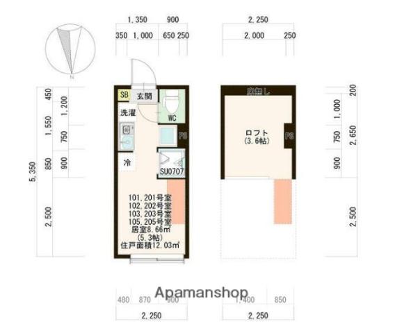 サニーコート井草(ワンルーム/1階)の間取り写真