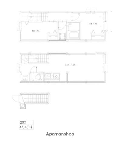 ソルナクレイシア三鷹Ⅱ(2LDK/2階)の間取り写真
