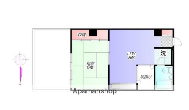 ヨシモトハイツ(1LDK/3階)の間取り写真