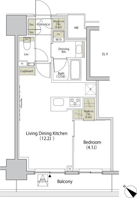 ザ・パークハビオ江古田(1LDK/8階)の間取り写真