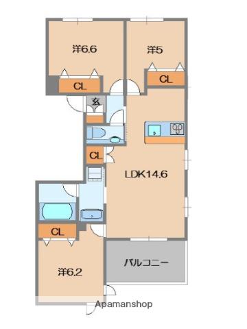 VILLA LUMIERE Ⅱ(3LDK/2階)の間取り写真
