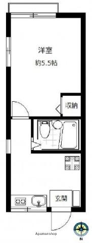 エムハウス(1K/1階)の間取り写真