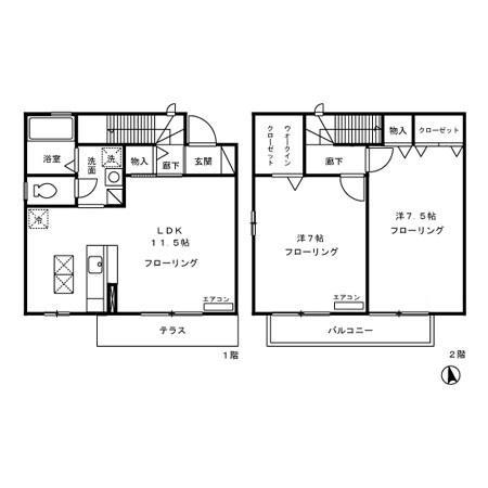 グランクレスト(2LDK)の間取り写真