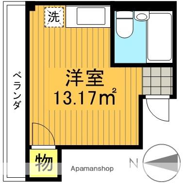 メビウス梅丘(ワンルーム/2階)の間取り写真