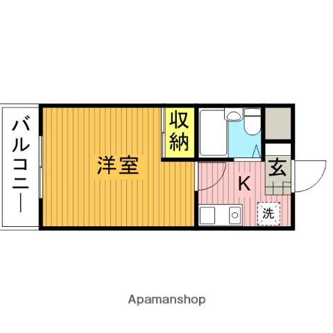 カルムイン成城西(1K/1階)の間取り写真