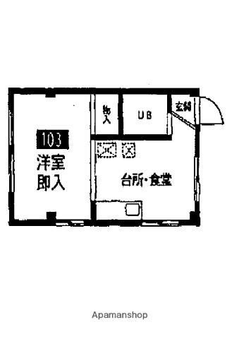 イル・ヴィラージュ(1K/1階)の間取り写真