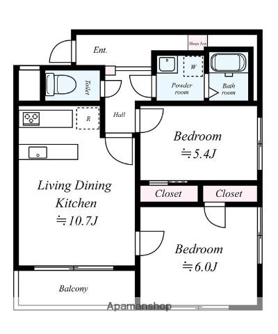 サニーサイド吉祥寺(2LDK/3階)の間取り写真