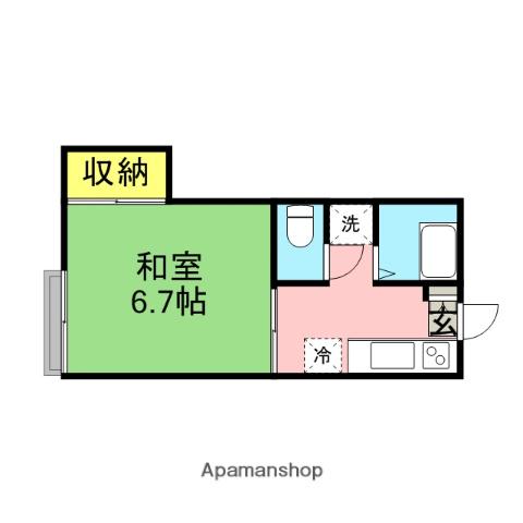 コーポ山内第1(1K/2階)の間取り写真