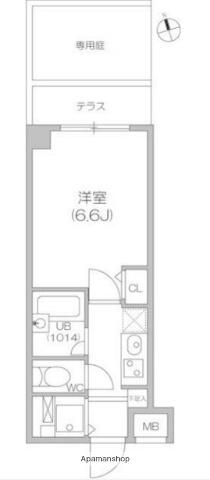 ガーラプレイス八幡山壱番館(1K/1階)の間取り写真