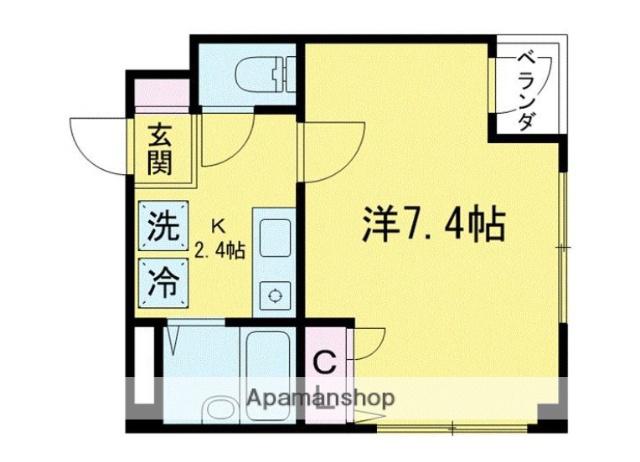 ブライトコート幡ヶ谷(1K/1階)の間取り写真