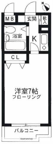 REX赤堤(1K/2階)の間取り写真