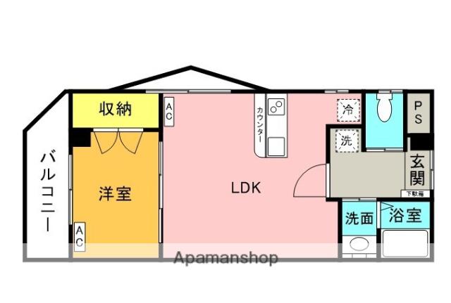 パレスジョージタウン(1LDK/2階)の間取り写真