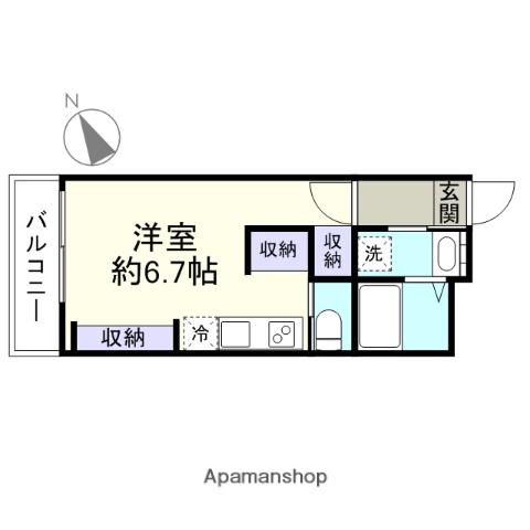 T・1 SQUARE(ワンルーム/2階)の間取り写真