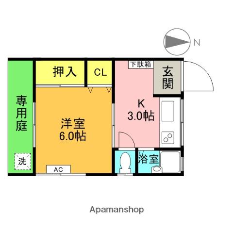 コーポイズミ(1DK/1階)の間取り写真