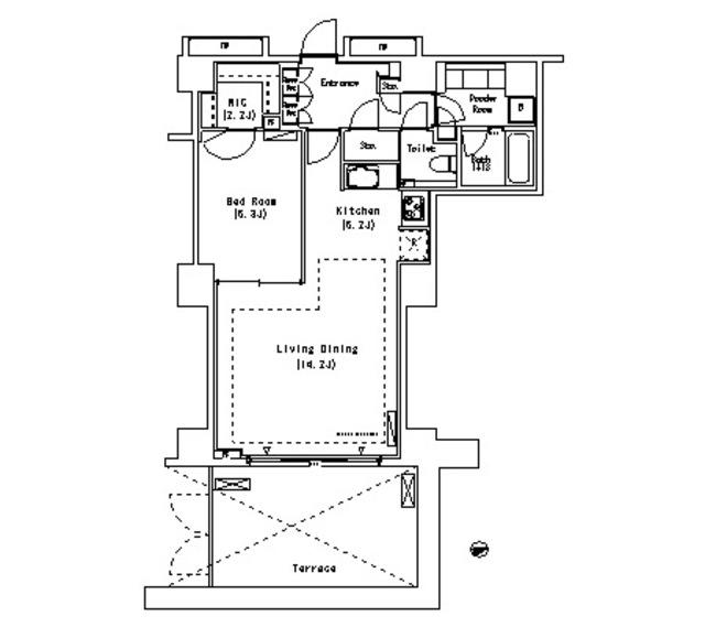 パークアクシス代官山(1LDK/1階)の間取り写真