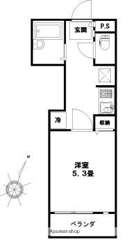 マリオン駒場(1K/1階)の間取り写真