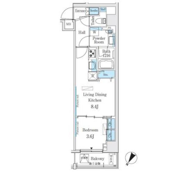 BUENA VISTA代々木(1LDK/4階)の間取り写真