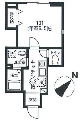 MEI MAISON メメゾン(1K/1階)の間取り写真