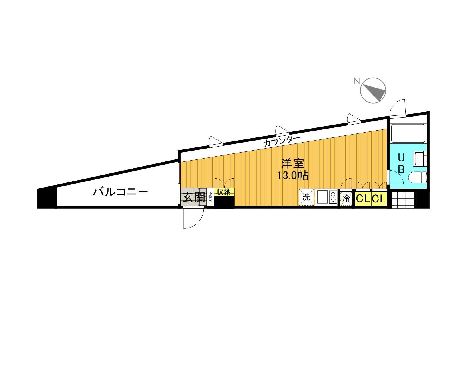 イプセ学芸大学(ワンルーム/3階)の間取り写真
