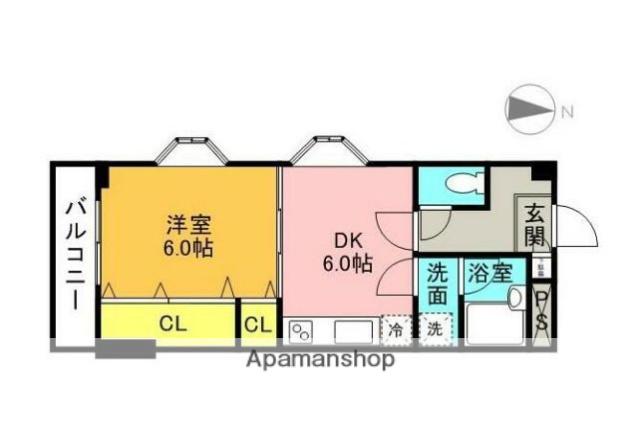 パレスクラスター(1DK/3階)の間取り写真