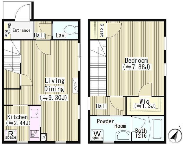 ファレール参宮橋(1LDK/1階)の間取り写真