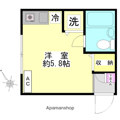 マイハウス世田谷(ワンルーム/1階)の間取り写真