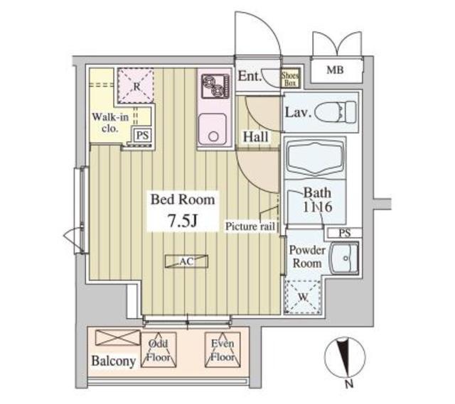 SK-ONE市ヶ谷(1K/11階)の間取り写真