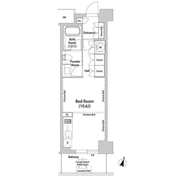 飯田橋ガーデンフラッツ(ワンルーム/2階)の間取り写真