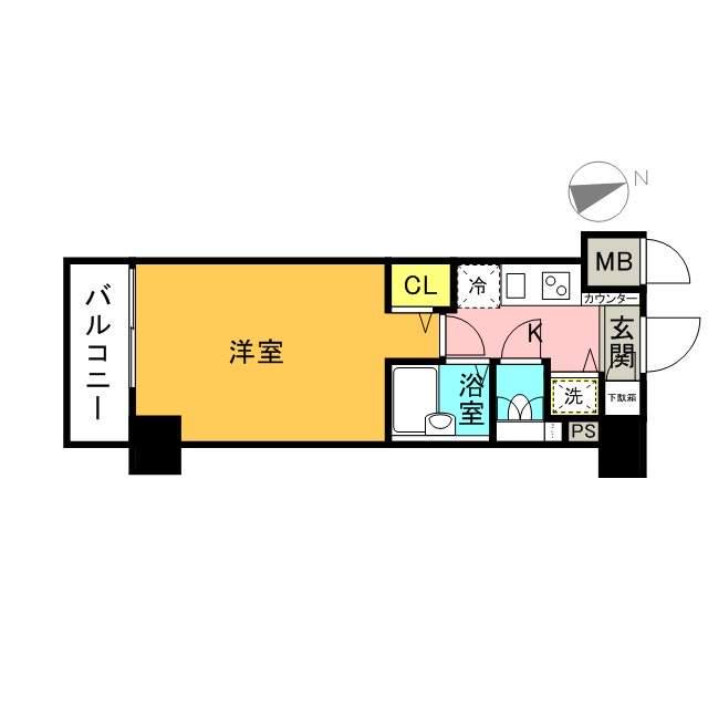 トーシンフェニックス吉祥寺クアトロ(1K/5階)の間取り写真