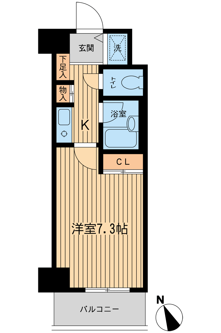 ベジフル北新宿弐番館(1K/6階)の間取り写真